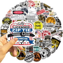 65PCS Funny Machinist Zip Tie Stickers Engineer Cartoon Decals Toy DIY Luggage Laptop Phone Car Bike Skateboard Sticker﻿ (ONLINE ORDER ONLY)