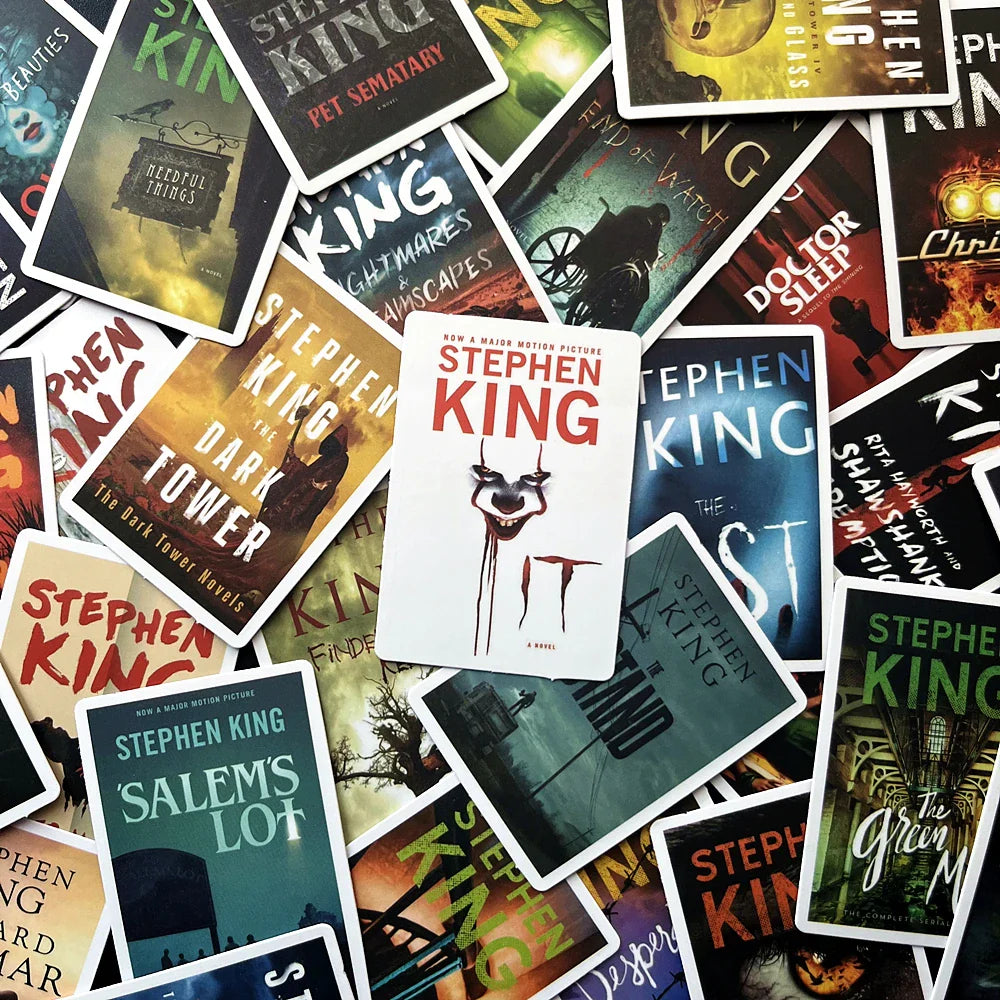 Stephen King Horror Novel Stickers 10/50pcs Waterproof Decals for Guitar, Suitcase, Skateboard, Laptop, Phone (Online Order Only)