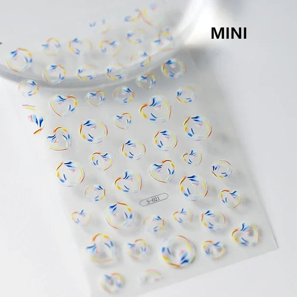 Summer Beach Dreamy Water Bubble Mermaid Shell Conch Starfish Jellyfish Soft Relief Decoration Nail Art Stickers Manicure Decals (ONLINE ORDER ONLY)