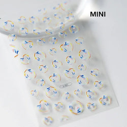 Summer Beach Dreamy Water Bubble Mermaid Shell Conch Starfish Jellyfish Soft Relief Decoration Nail Art Stickers Manicure Decals (ONLINE ORDER ONLY)