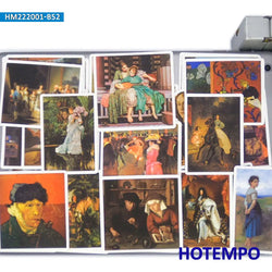 50Pieces Oil Painting Art Stickers Mixed Artist Retro Pattern for Phone Scrapbook Luggage Cup Skateboard Bike Car Laptop Sticker (ONLINE ORDER ONLY)