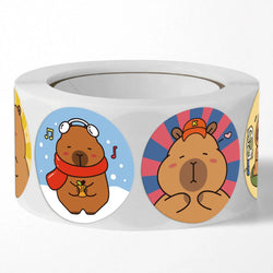 100-500pcs Capybara Thank You Sticker Cartoon Label Sealing Stationery DIY Decoration Scrapbooking School Supplies (ONLINE ORDER ONLY)
