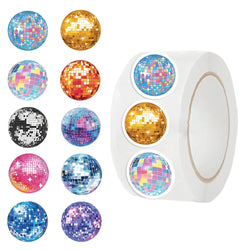500Pcs/Roll Cartoon Disco Sticker Cool Tape Adhesive Material Envelope Sealing Sticker DIY Phone Luggage Paste Paper (ONLINE ORDER ONLY)