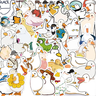 10/30/50PCS Funny Cartoon Cute Duck Stickers Animal DIY Skateboard Laptop Motorcycle Notebook Bike Graffiti Decals Kid Toys Gift (Online Order Only)