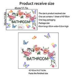 Bathroom Decal Removable Art Vinyl Mural Home Room Decor Wall Stickers DIY English wall sticker pinup picture Door stickers Home (Online Order Only)