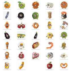 10/30/69pcs Cute Funny Cat And Food Meme Stickers (ONLINE ORDER ONLY)