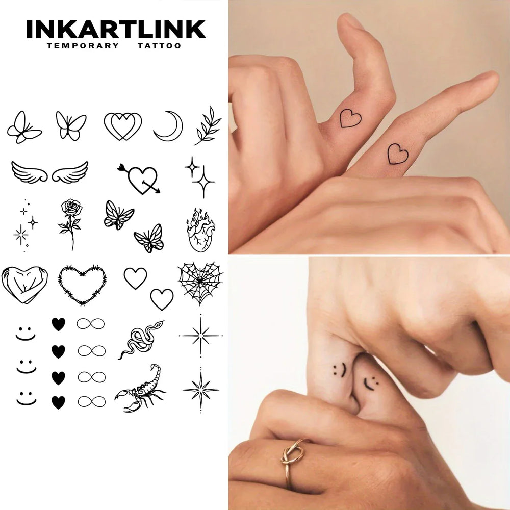 Henna Finger Tattoo (18) Temporary Tattoo,Lasts To 15 Days New Technology Magic Waterproof Semi Permanent Sticker. (Online Order Only)