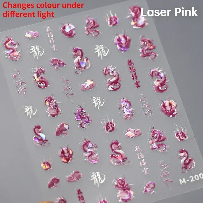 Dark Sword Coiled Snake Cross Butterfly Wing Starburst Starlight Gothic Reptile Animals Nail Art Sticker Festival Manicure Decal (ONLINE ORDER ONLY)