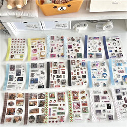 18Pc Set Japanese Y2K Cute Sticker Double Transparent Die cut Sticker Journal Handbook Scrapbooking Decoration Sticker Kids Gift (ONLINE ORDER ONLY)