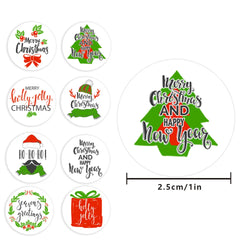 100-500pcs Christmas Gift Decorative Stickers 1 Inch Round Thank You Labels Handmade Candy Biscuits Packaging Christmas Sticker (ONLINE ORDER ONLY)