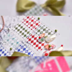 Geometric Grid Square Butterfly Snow Star Metal Self Adhesive Nail Art Sticker Snowflake Rhinestone Manicure Decal Nail Supplies (ONLINE ORDER ONLY)