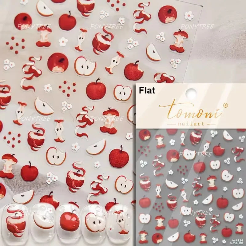 Colorful Swimsuit Bikini Fresh String Bag Vegetables Fruits Summer Beach Underwear Sunscreen Nail Art Stickers Manicure Decals (ONLINE ORDER ONLY)