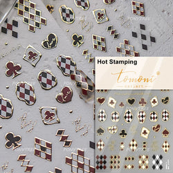 Geometric Grid Square Butterfly Snow Star Metal Self Adhesive Nail Art Sticker Snowflake Rhinestone Manicure Decal Nail Supplies (ONLINE ORDER ONLY)