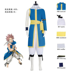 Natsu Dragneel Fairy Tail Cosplay Costume Blue Black
