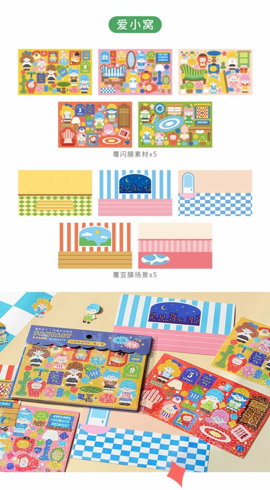 10pcs/lot Fantasy Farm Series Scene Stickers Kawaii Journal Decorative Stickers Idol Card Planner Scrapbooking Album Stationery (ONLINE ORDER ONLY)