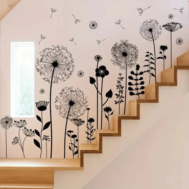 2pcs Simple Dandelion Self-adhesive Wall Sticker Wall Painting For Bedroom Wall Living Room Children's Room New Home Decoration (Online Order Only)