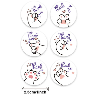 100-500pcs Cartoon Thank You Seal Sticker New Style Festival Manual Diy Decorate Sealing Sticker Thank You Label (ONLINE ORDER ONLY)