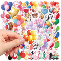 10/30/50PCS Cartoon Balloon Stickers Festive Atmosphere Ornament Decals DIY Laptop Phone Guitar Diary Scrapbook Bike Kids Toy (ONLINE ORDER ONLY)