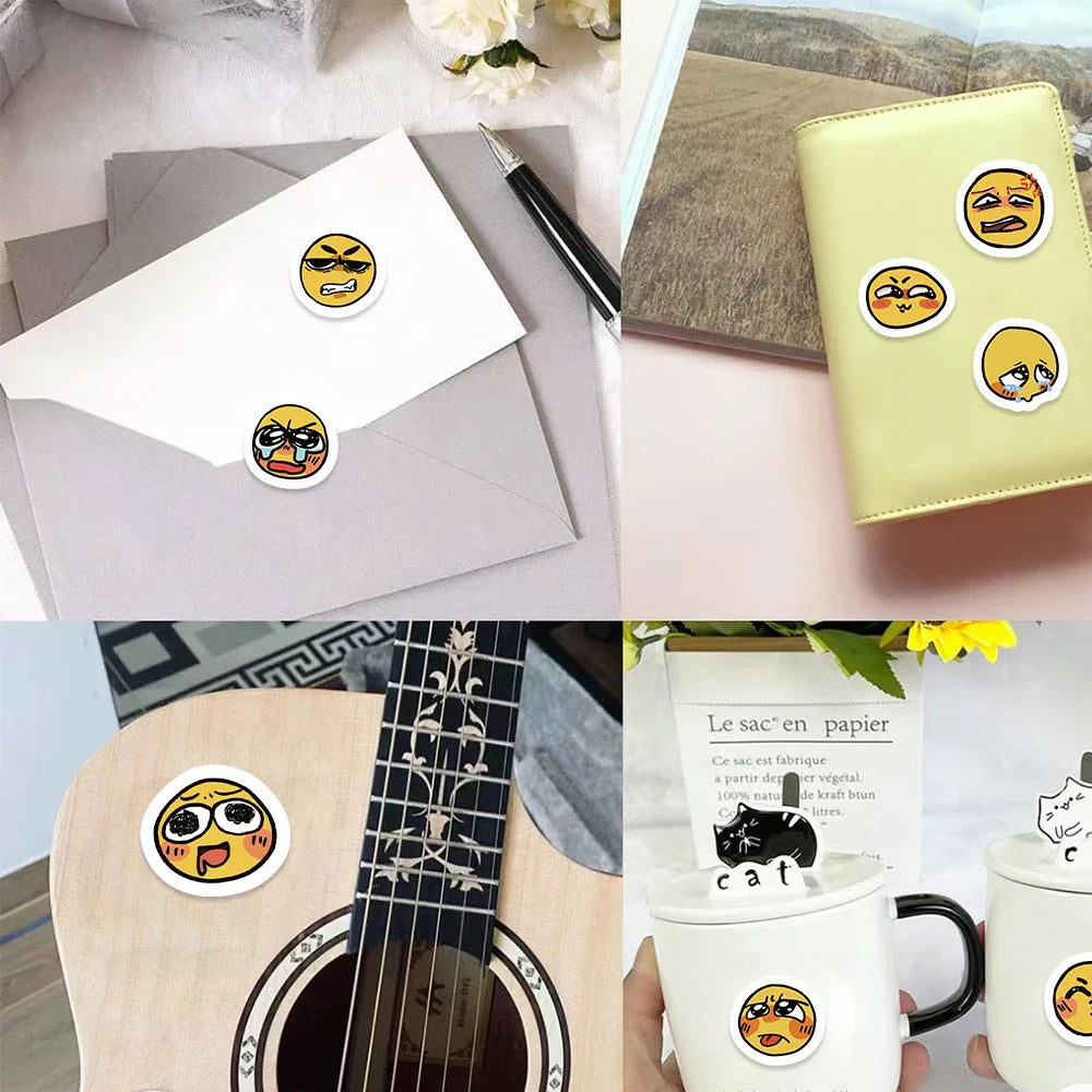 500pcs Little Yellow Face Stickers for Kids School Teacher Reward Sticker Party Decor Small Business Label Scrapbooking Stickers (ONLINE ORDER ONLY)