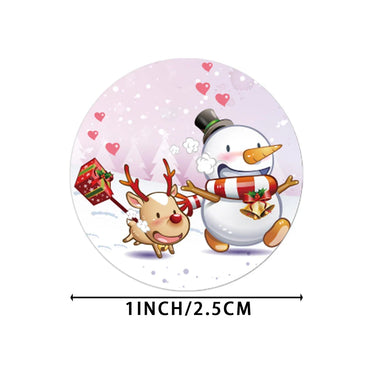 100-500pcs Christmas Stickers Printable Labels Stickers 8 Designs Pattern Cartoon Reward Sticker For Kids Toys Gift Waterpro (Online Order Only)