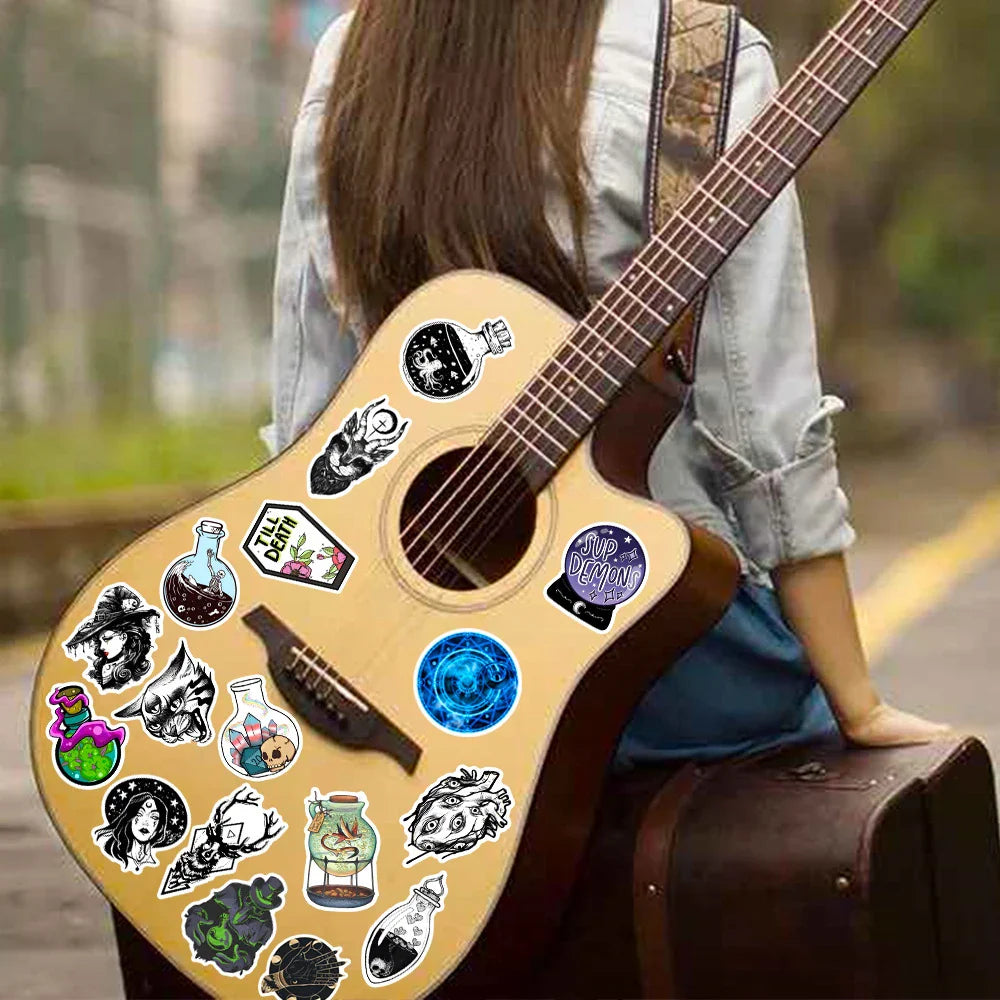 10/30/50ocs  Art Magic Witch Apothecary Lucky Crystal Stickers Aesthetic Decal Motorcycle Skateboard Laptop Luggage Car Sticker (ONLINE ORDER ONLY)