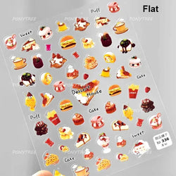 Cute Baking Cookies Bread Bread Cheese Pudding Chocolate Croissant Doughnut Adhesive Nail Art Decoration Sticker Manicure Decals (ONLINE ORDER ONLY)