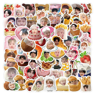 10/30/50/104PCS Korean Boys Group K-Pop Stars as Food Sticker Packs (ONLINE ORDER ONLY)