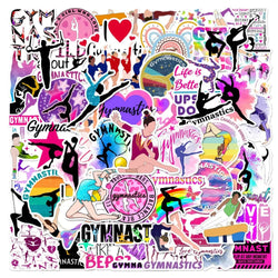 Gymnastics Stickers Decals for Scrapbooking, Phone, Laptop, Water Bottle, Helmet (10/25/50pcs) (Online Order Only)
