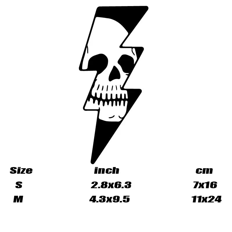 SKULL lightning Stickers，cool&creative with high quality sticker for cars trucks motorcycles &laptops! (ONLINE ORDER ONLY)