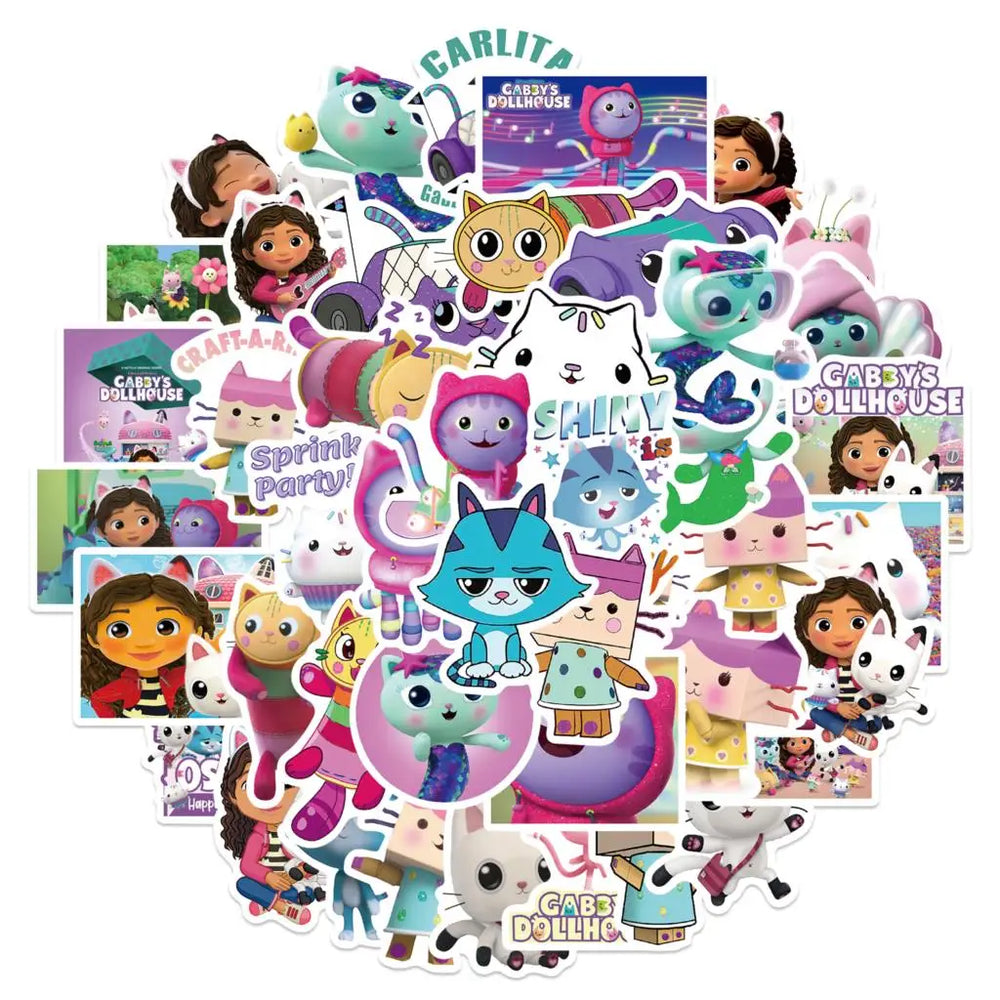 Gabby Dollhouse Cartoon Stickers Waterproof for Car, Luggage, Guitar, Motorcycle (ONLINE ORDER ONLY)