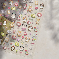 Fruits Apple Strawberry Animals Bear Dog Party Dream Flower Bone Rain Self Adhesive Nail Art Decoration Sticker Manicure Decals (Online Order Only)