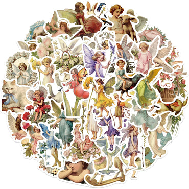 10/30/50PCS Oil Painting Elf Fairytale Cute Angel Stickers Decoration Skateboard Laptop Bike Suitcase Wall Decals Cartoon Toys (ONLINE ORDER ONLY)