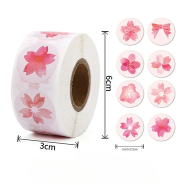 Cherry Blossom Stickers 1-Inch, 100-500 Pcs, Scrapbooking & Party Decorations, Sakura Gift Labels (Online Order Only)