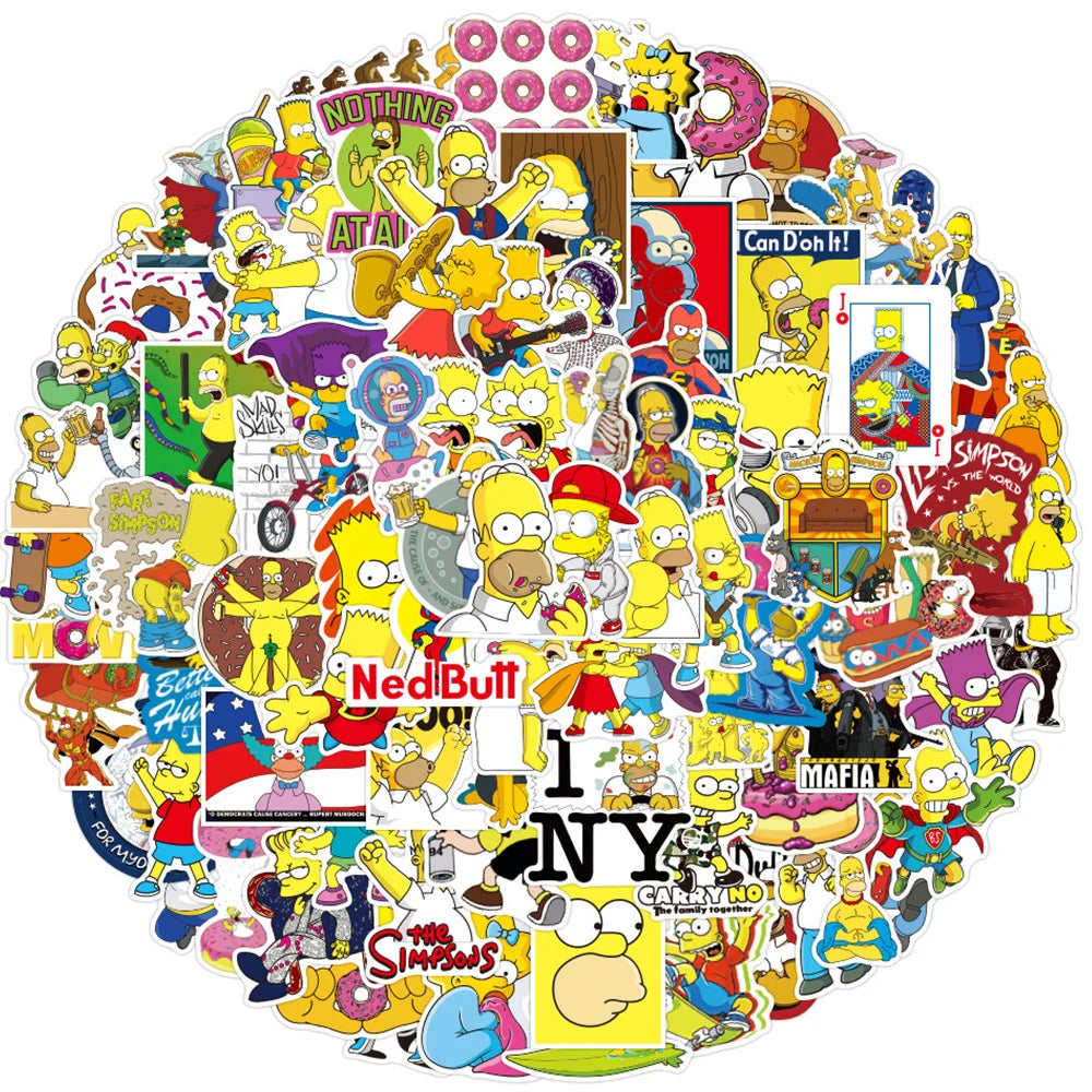 10/30/50/100pcs Funny Cartoon Simpsons Anime Stickers Decoration Laptop Suitcase Phone Car Cool Waterproof Sticker for Kids Toys (ONLINE ORDER ONLY)
