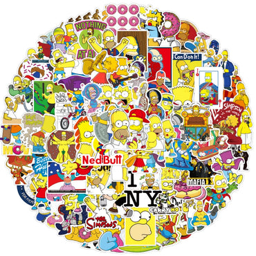 10/30/50/100pcs Funny Cartoon Simpsons Anime Stickers Decoration Laptop Suitcase Phone Car Cool Waterproof Sticker for Kids Toys (ONLINE ORDER ONLY)