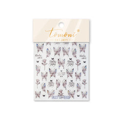 Butterfly Rose Laser Jelly Hot Stamping Lace Letter Flower Love Heart Bowknot 5D Self Adhesive Nail Art Stickers Manicure Decals (ONLINE ORDER ONLY)