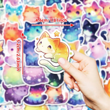 10/30/50PCS Cute Dream Star Cat Sticky PVC Sticker Aesthetic Stationery DIY Decoration Scrapbooking School Supplies for Kids (ONLINE ORDER ONLY)