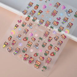 1pc 5D Pink/Black Hello Kitty Nail Art Stickers Anime Cartoon Japanese Cartoon KT Cat Manicure Decal Luxury DIY Nail Accessories (ONLINE ORDER ONLY)