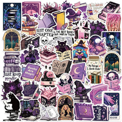 Gothic Witch Stickers Set: Dark Bookish Decals for DIY Scrapbook, Phone, Bike, Suitcase, Cartoon Graffiti (Online Order Only)