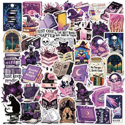 Gothic Witch Stickers Set: Dark Bookish Decals for DIY Scrapbook, Phone, Bike, Suitcase, Cartoon Graffiti (Online Order Only)
