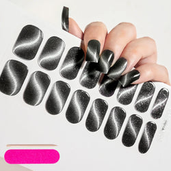 Nude Pink French Semi-Cured Gel Nail Patch Slider Adhesive Waterproof Long Lasting Full Cover Gel Nail Sticker UV Lamp Needed *^ (ONLINE ORDER ONLY)
