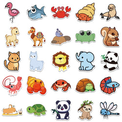 10/30/50/100PCS Mix Cute Animal Cartoon Stickers Aesthetic Waterproof Guitar Skateboard Laptop Graffiti Stickers Kid Classic Toy (Online Order Only)