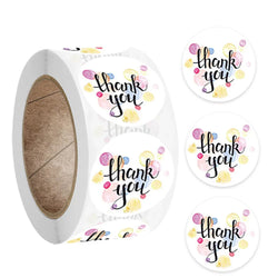 500pcs/roll Round Brown labels Thank You Kraft Stickers 1 inch Wedding Pretty Gift Envelope Sealing Label Stickers Stationery (ONLINE ORDER ONLY)