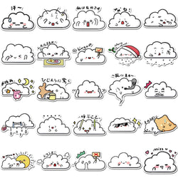 10/30/50PCS Cute Cartoon Clouds Stickers Graffiti Decoration DIY Toys Laptop Skateboard Phone Guitar PVC Waterproof Kids Sticker (ONLINE ORDER ONLY)