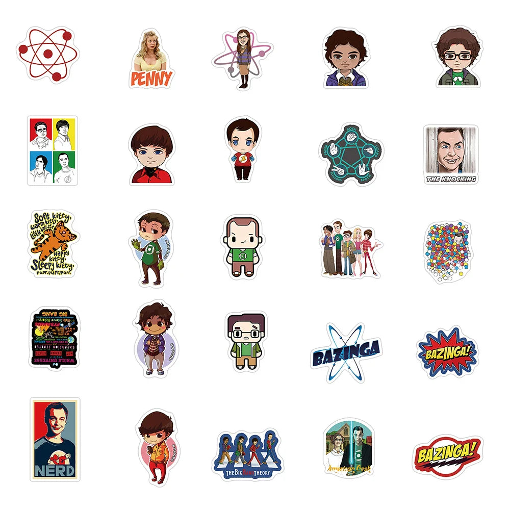 10/30/50PCS TV Show The Big Bang Theory Sticker Packs (ONLINE ORDER ONLY)