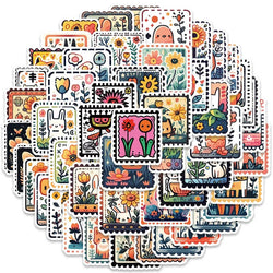 10/30/50PCS Cute Cartoon Stamp Flower Animal Stickers DIY Skateboard Phone Bike Suitcase Laptop Notebook Bike Kids Sticker Toys (ONLINE ORDER ONLY)