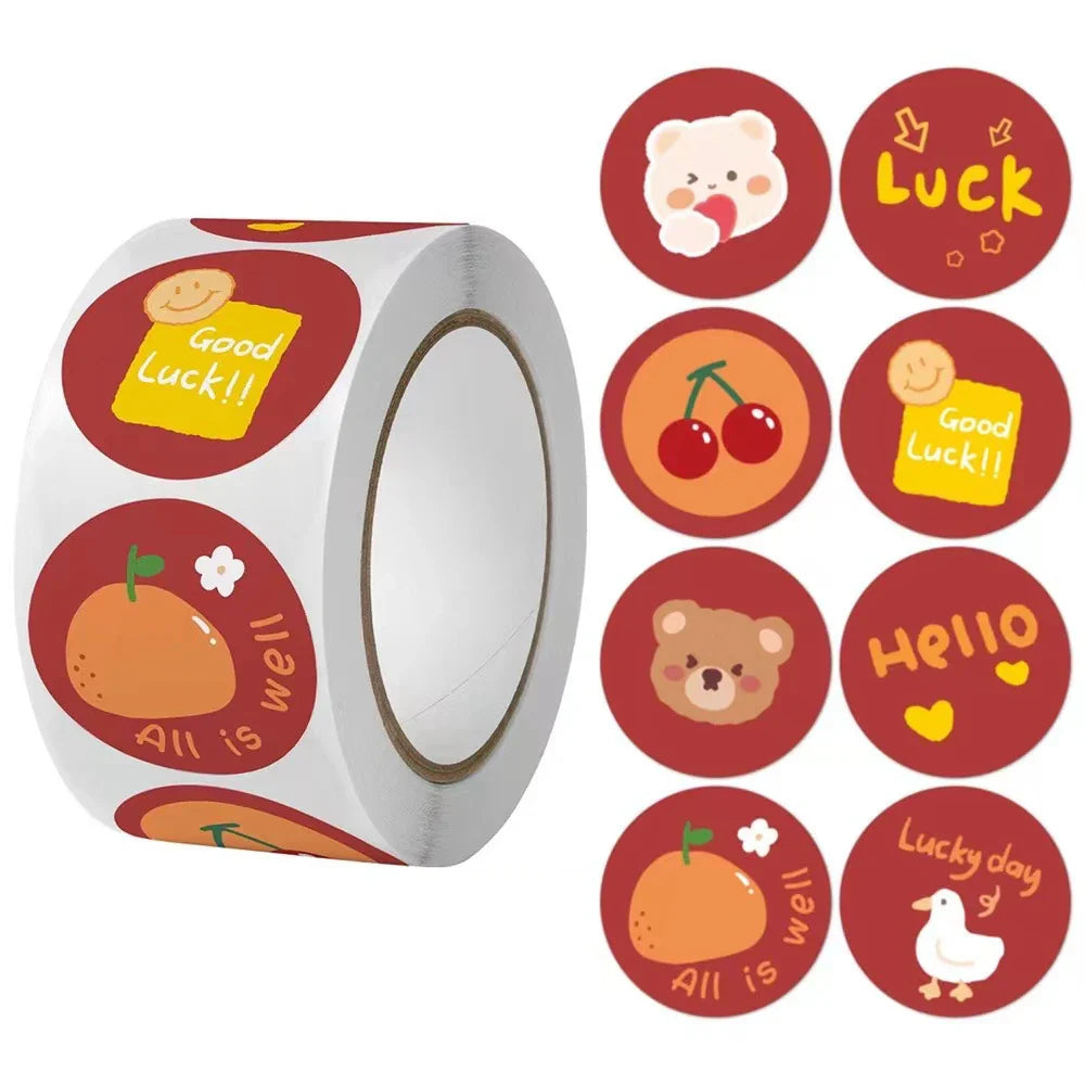 500pcs/roll Reward Stickers For Kids Children Kindergarten School Encouragement Students Games Toy Animals Stationery Labels (ONLINE ORDER ONLY)