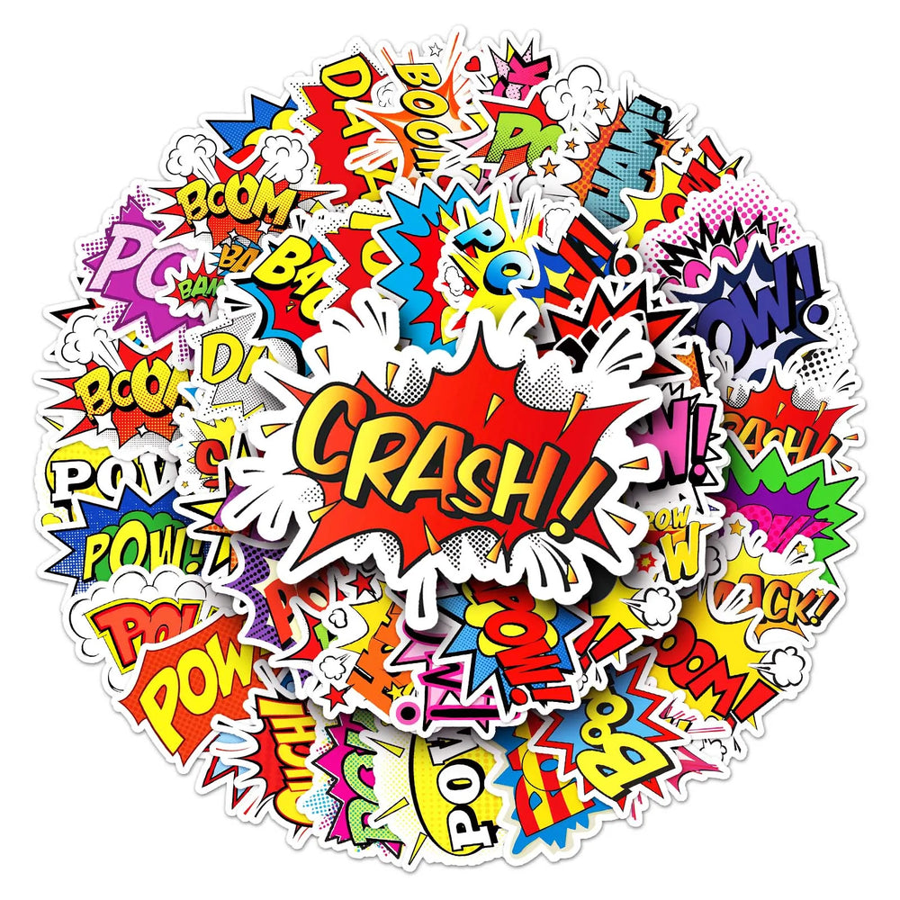 50Pcs Cartoon Waterproof Vinyl Stickers for Skateboard Snowboard (ONLINE ORDER ONLY)