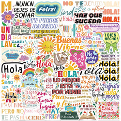 10/50Pcs Color Spanish Motivational Phrase Stickers Encourage Inspirational Decal Scrapbook Stationary Office Study Room Sticker (Online Order Only)