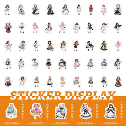 10/30/50/100PCS   Lolita Gril Stickers Cute Cartoon Girl Sticker Scrapbook Luggage Laptop Phone Guitar Car Bike Skateboard Decal (ONLINE ORDER ONLY)